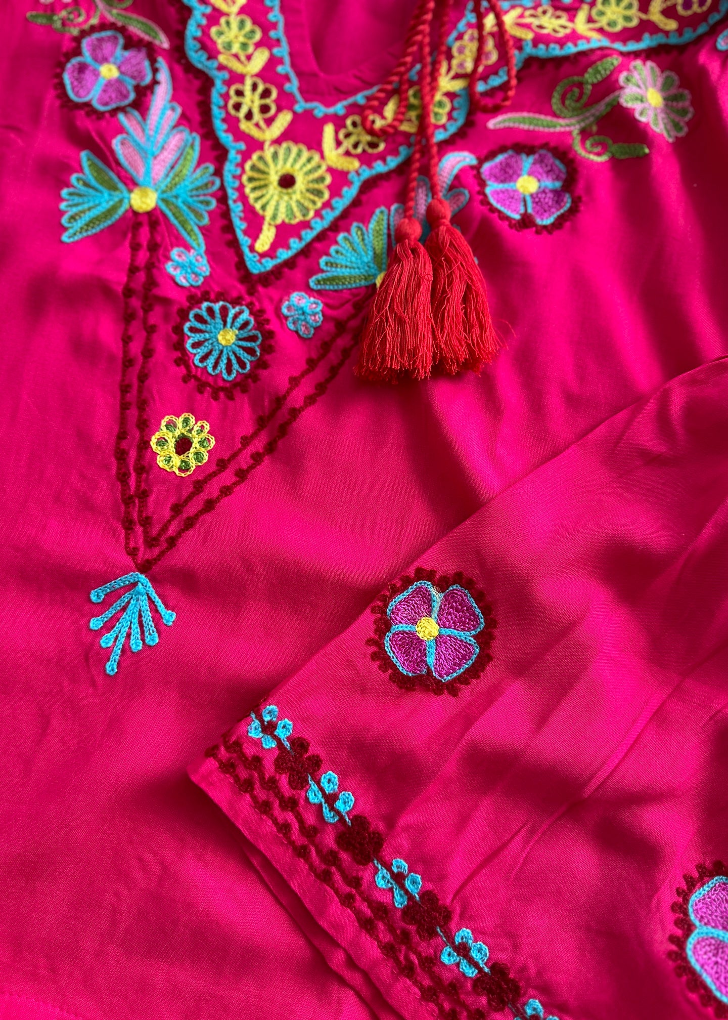 Sedona Embroidered Tunic Dress ☆ Pomegranate