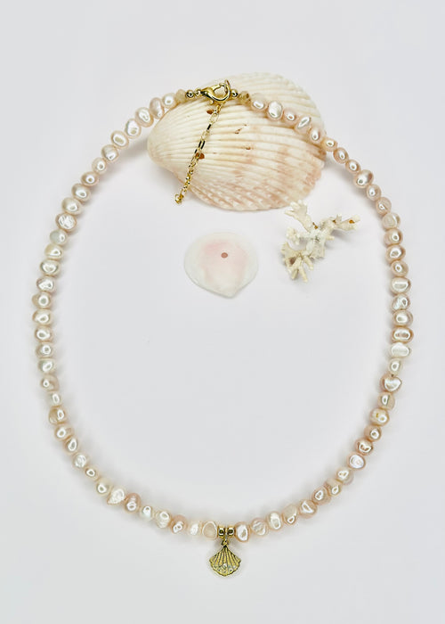 Ocean Whisper Pearl Necklace - Shell