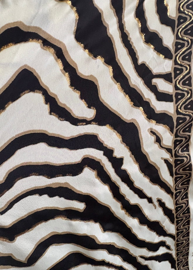 Close-up of a fabric with zebra print pattern