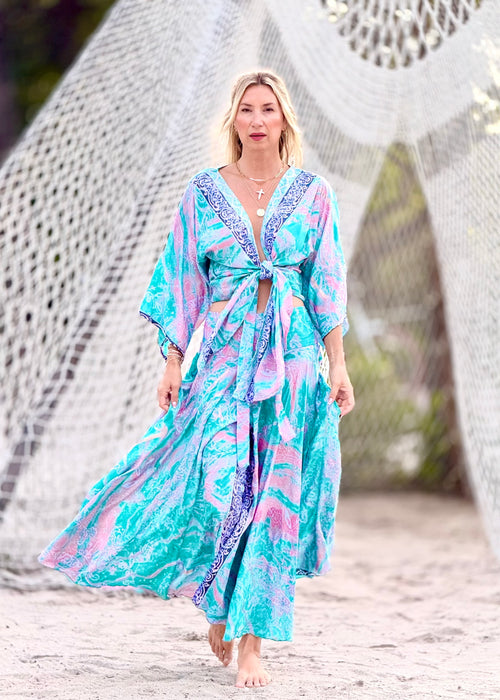 Willow Silk Kimono Pant Set