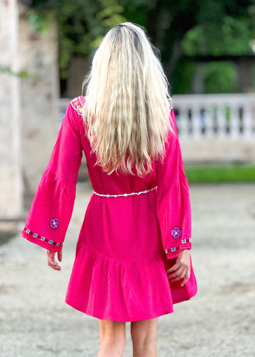 Sedona Embroidered Tunic Dress ☆ Pomegranate