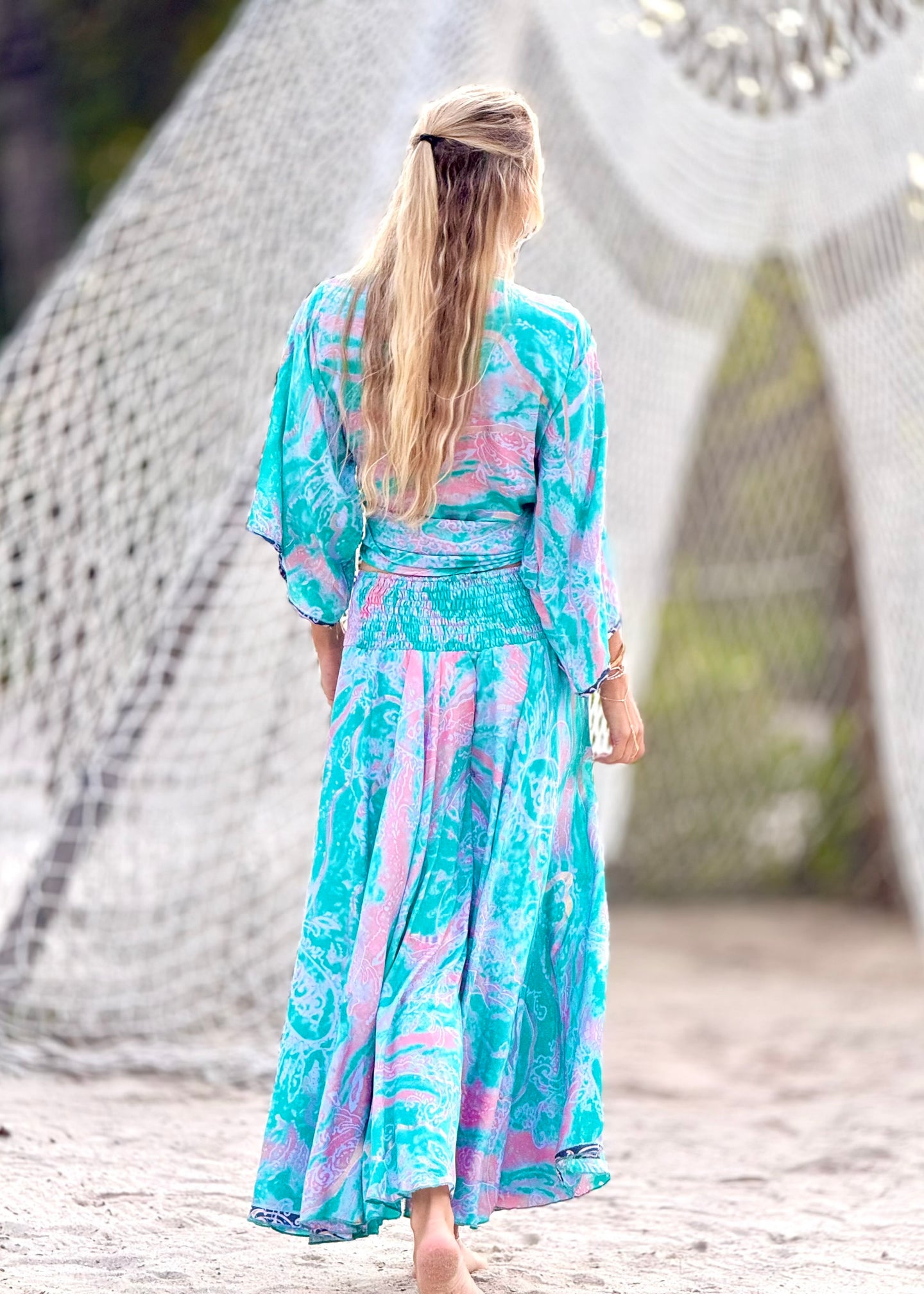 Willow Silk Kimono Pant Set