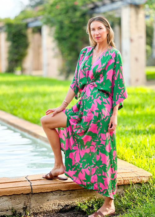 Sorrento Kaftan Dress - Pink Island