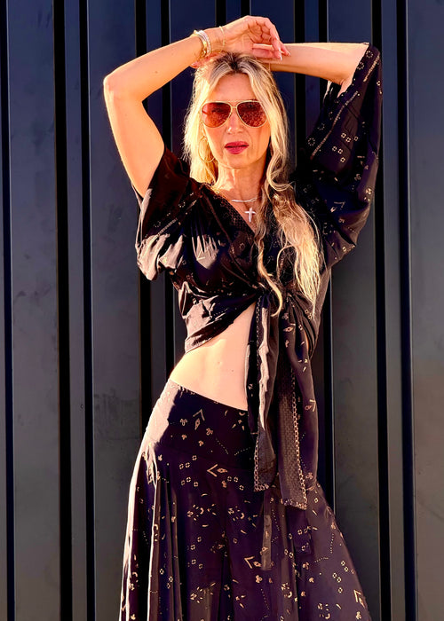 Willow Silk Kimono Pant Set