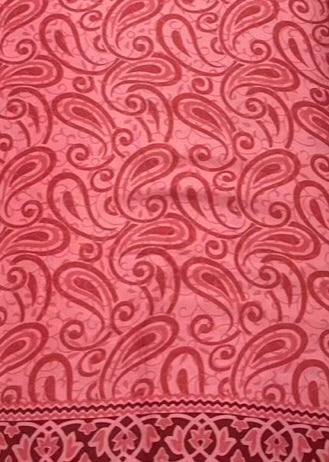 Red fabric with paisley pattern