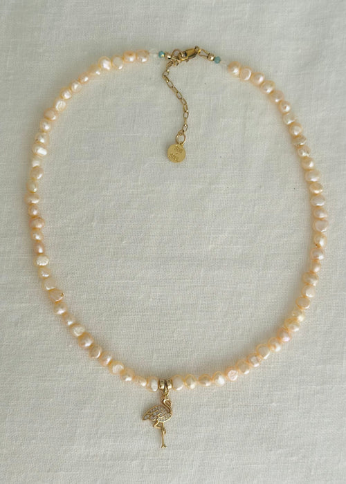 Ocean Whisper Pearl Necklace ☆ Flamingo