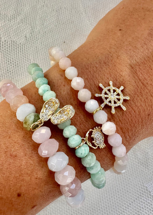 Seaside Bracelet Stack - Butterfly/Pink Opal