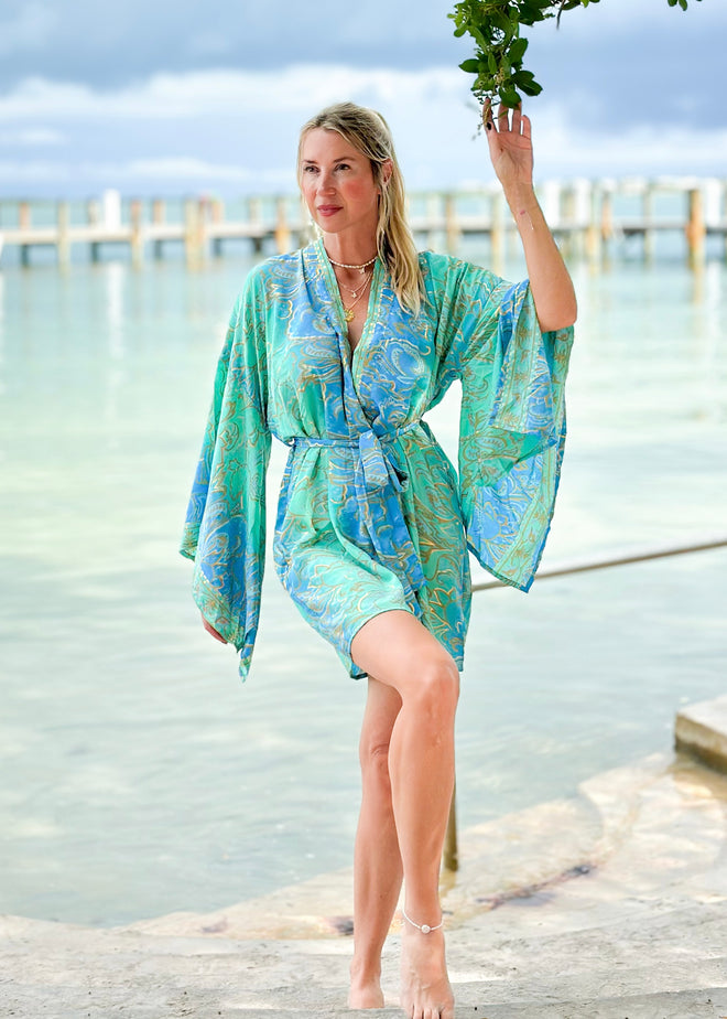 Coco Short Kimono ☆ Blue Wave