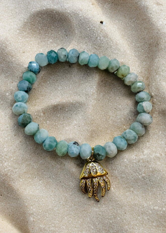 Seaside Bracelet Stack - Jellyfish/Larimar