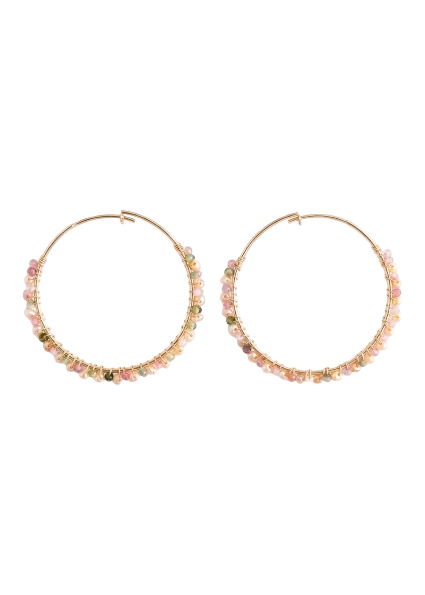 Sunseeker Hoops Tourmaline + Pearls
