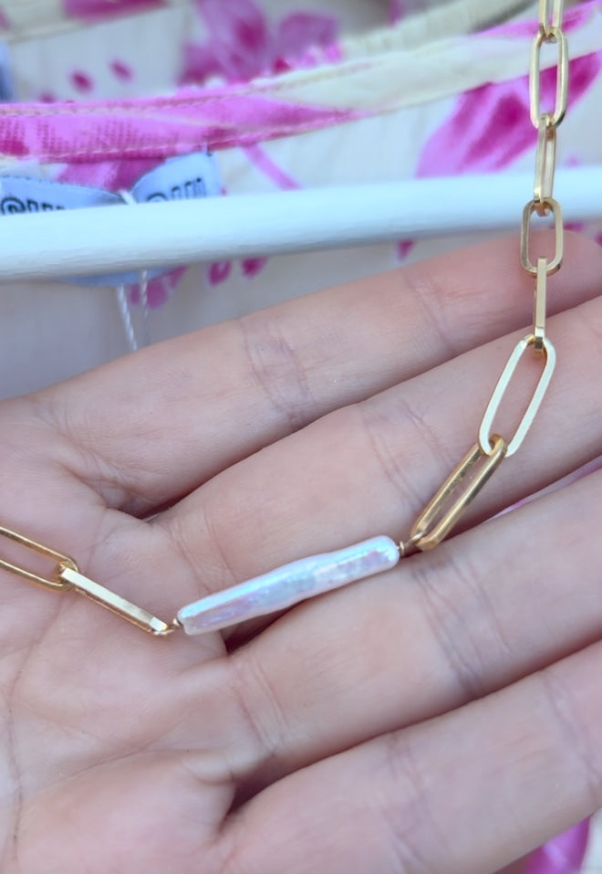 Bondi Pearl + Chain Necklace