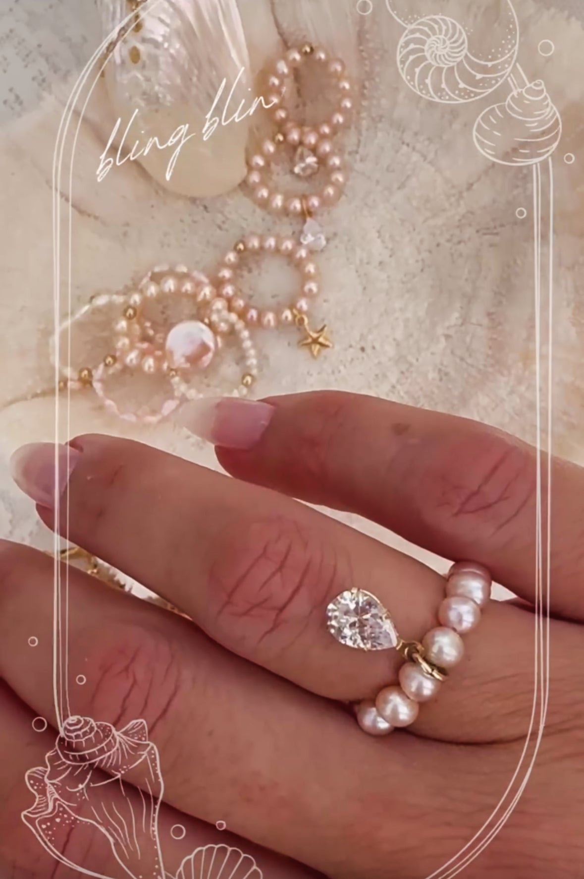 Coco Stretch Ring - Crystal