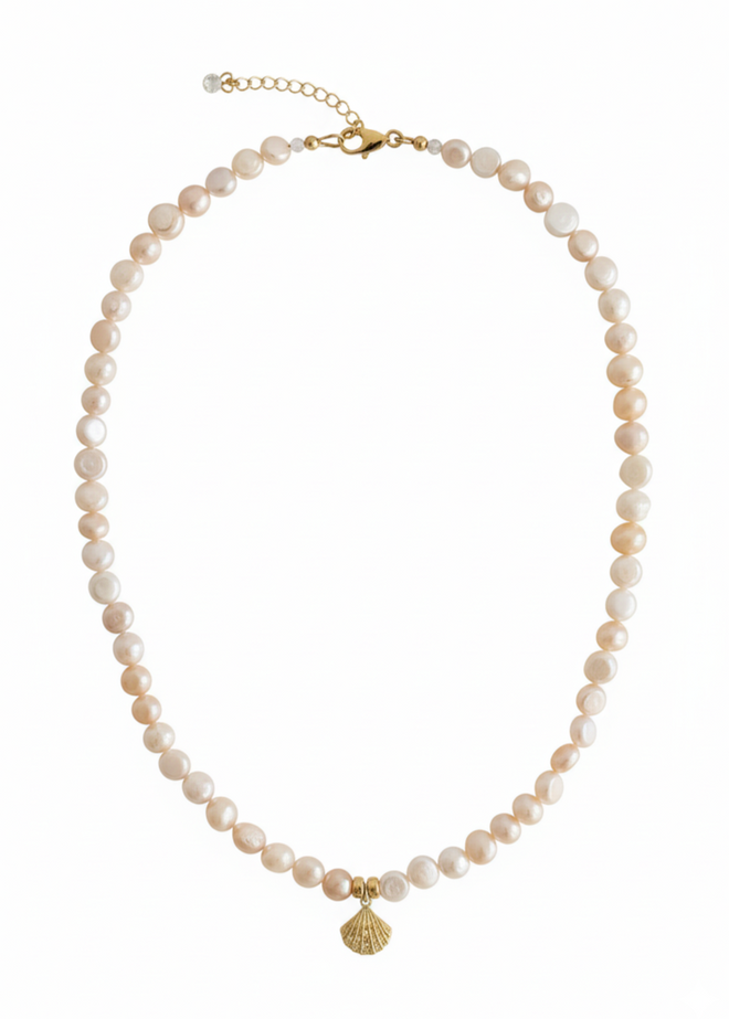 Ocean Pearl Necklace ☆ Shell/Champagne Pink