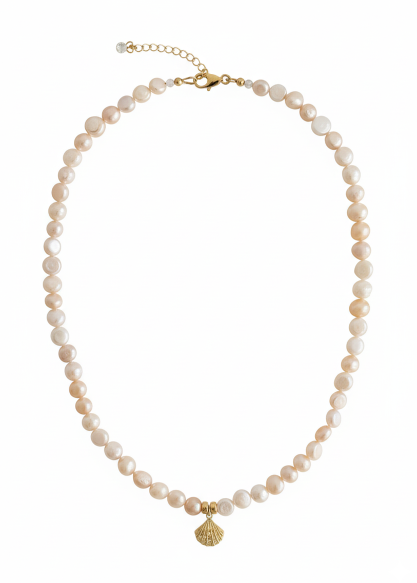 Ocean Pearl Necklace ☆ Shell/Champagne Pink