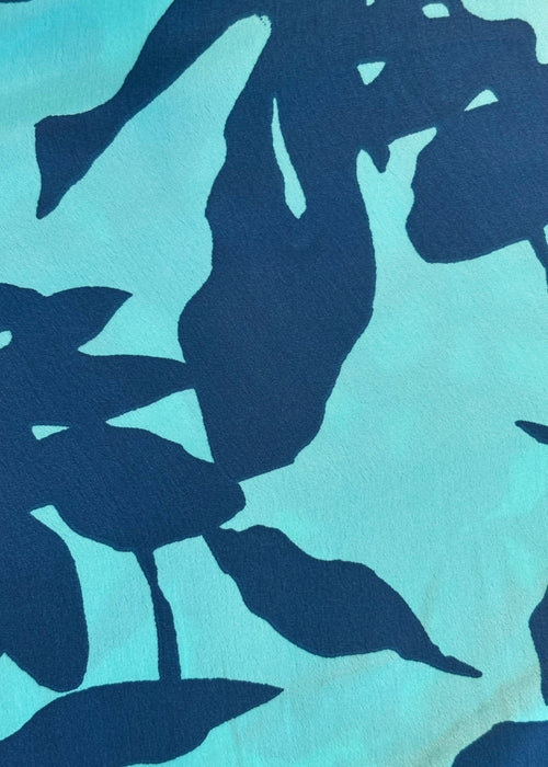 Marine Island Fabric sample: Navy blue and aqua