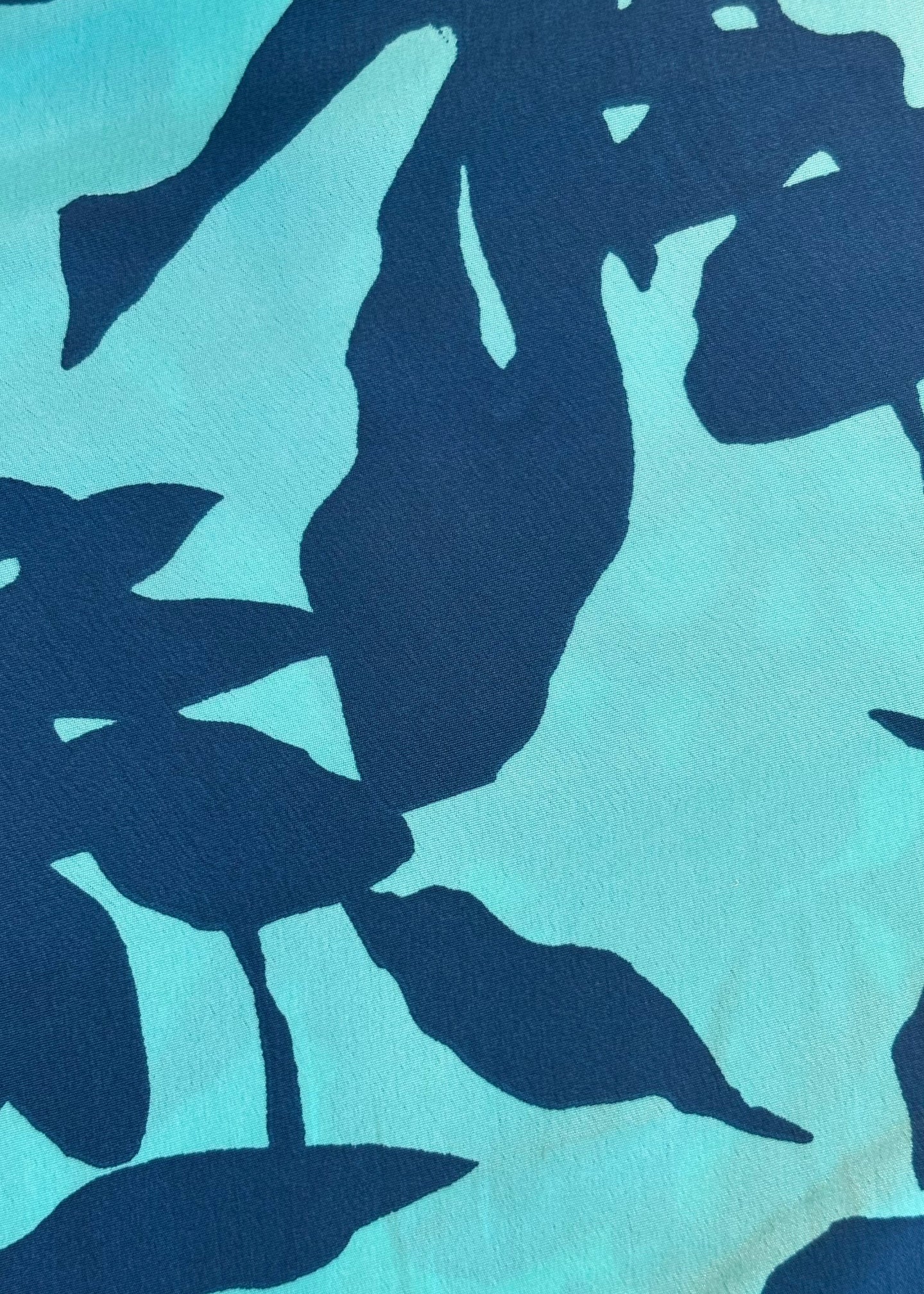 Marine Island Fabric sample: Navy blue and aqua