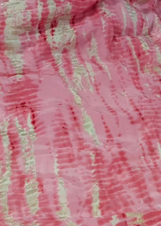 Close-up of pink and white patterned fabric