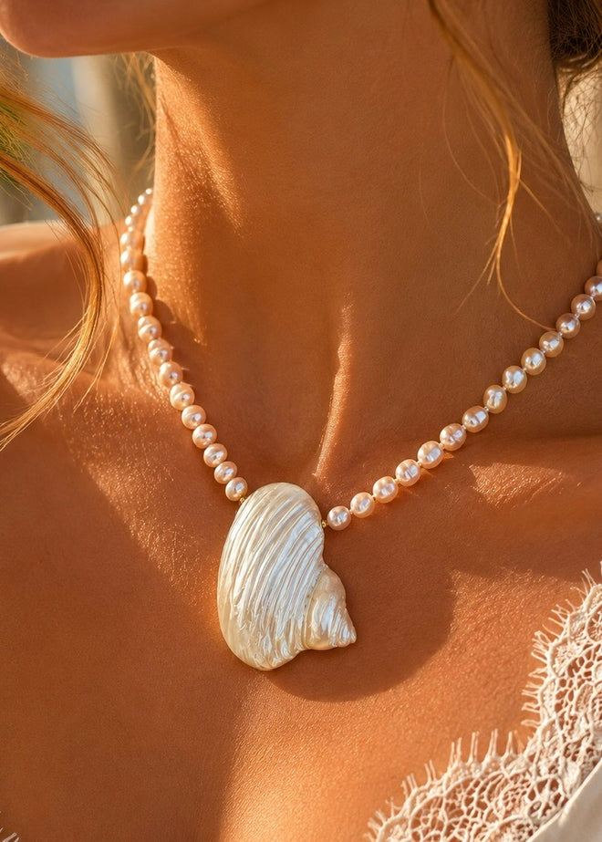 Capri Shell + Pearl Necklace