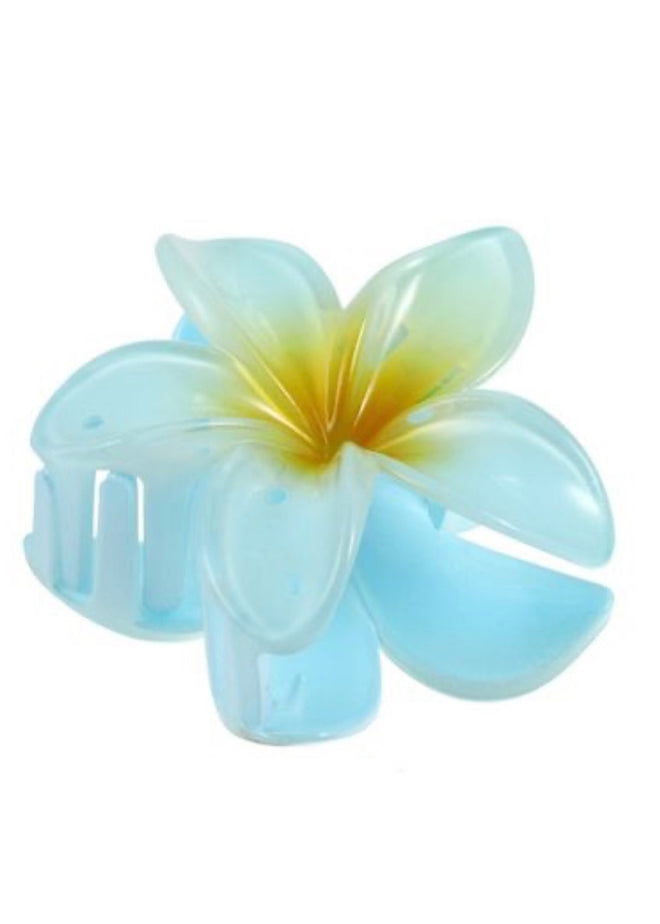 Plumeria Hair Clip - Blue Lagoon