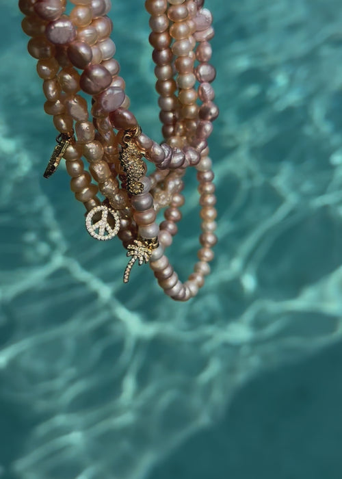 Ocean Pearl Necklace - Seahorse/Lavender Lagoon